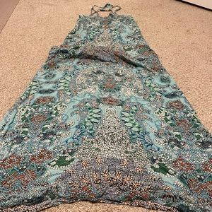 Floor length print cover up